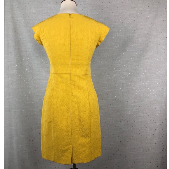 Nanette Lepore Yellow Embroidered Sheath Dress - Picture 3 of 6